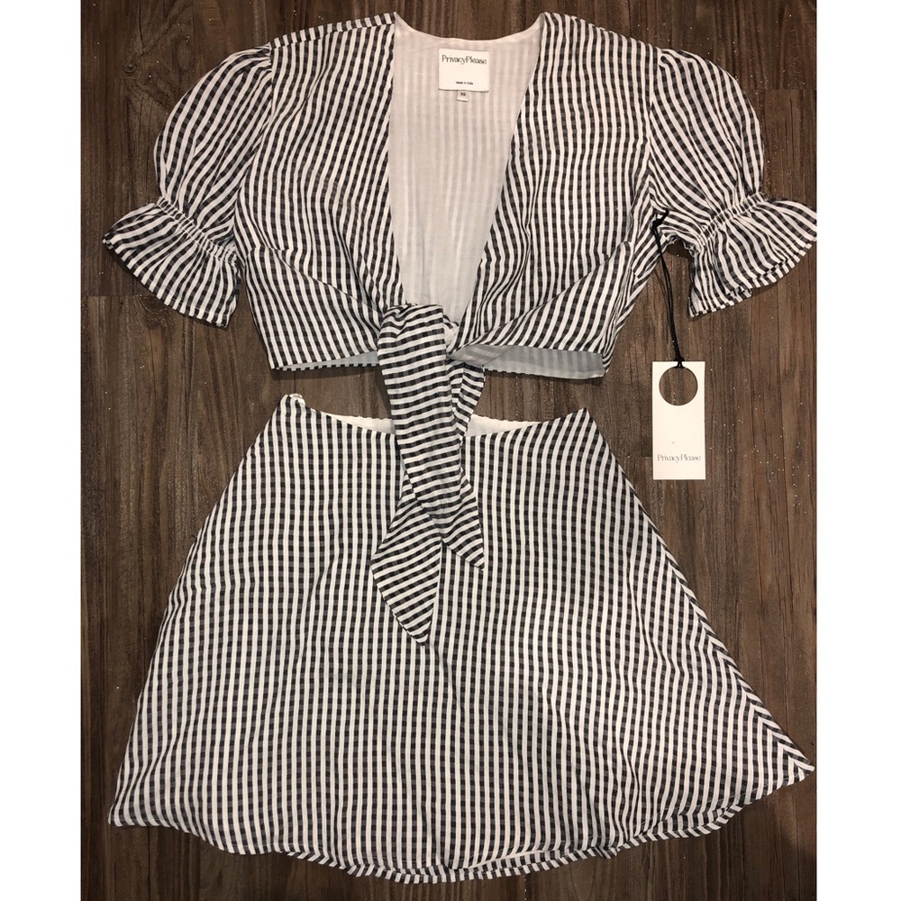 Castana Mini Dress in Grey Stripe